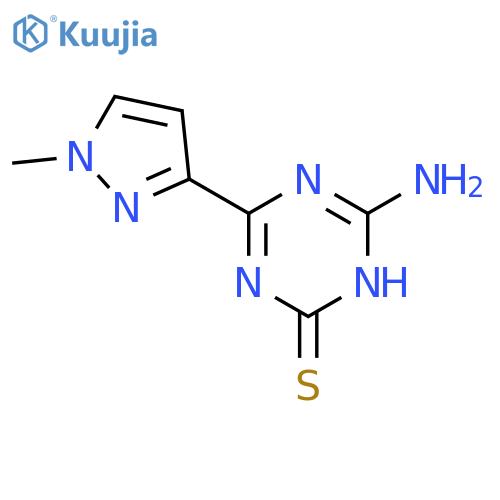 1,3,5-Triazine-2(1H)-thione, 6-amino-4-(1-methyl-1H-pyrazol-3-yl)- structure