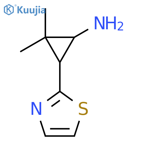 2,2-Dimethyl-3-(1,3-thiazol-2-yl)cyclopropan-1-amine structure