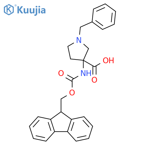 3-Pyrrolidinecarboxylic acid, 3-[[(9H-fluoren-9-ylmethoxy)carbonyl]amino]-1-(phenylmethyl)- structure