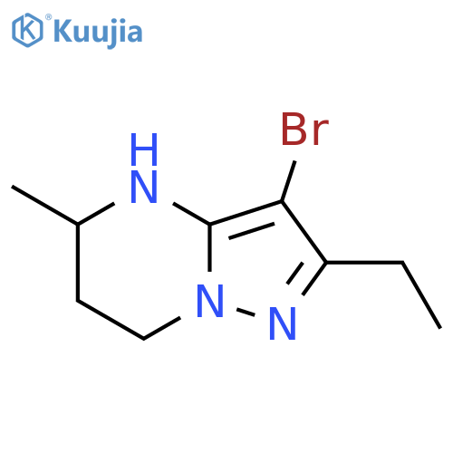 3-bromo-2-ethyl-5-methyl-4H,5H,6H,7H-pyrazolo1,5-apyrimidine structure