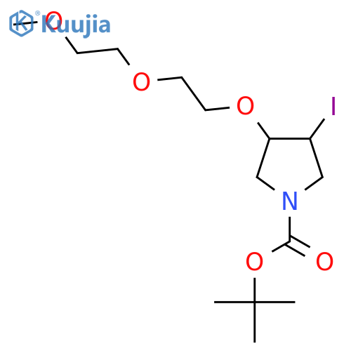 tert-butyl 3-iodo-4-2-(2-methoxyethoxy)ethoxypyrrolidine-1-carboxylate structure