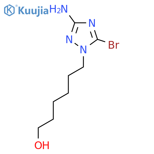6-(3-amino-5-bromo-1H-1,2,4-triazol-1-yl)hexan-1-ol structure