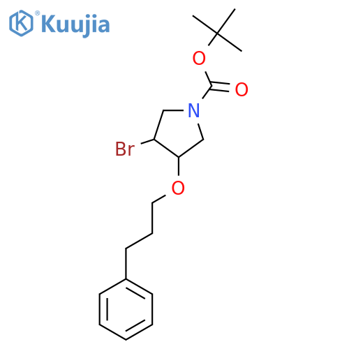 tert-butyl 3-bromo-4-(3-phenylpropoxy)pyrrolidine-1-carboxylate structure