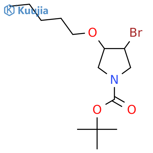 tert-butyl 3-bromo-4-(pentyloxy)pyrrolidine-1-carboxylate structure