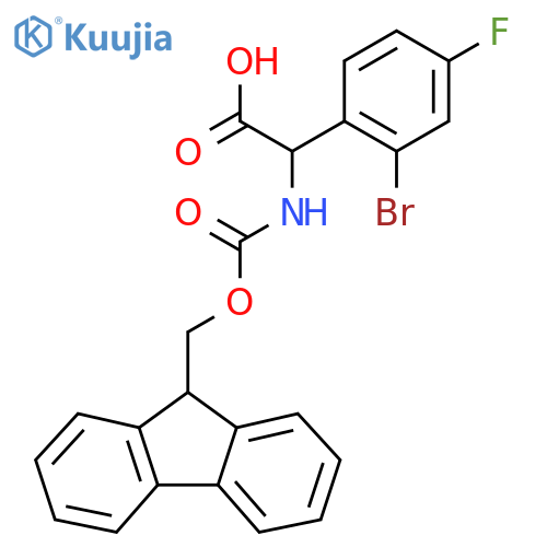 Benzeneacetic acid, 2-bromo-α-[[(9H-fluoren-9-ylmethoxy)carbonyl]amino]-4-fluoro- structure