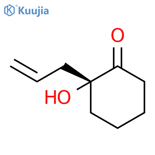 Cyclohexanone, 2-hydroxy-2-(2-propenyl)-, (2R)- structure