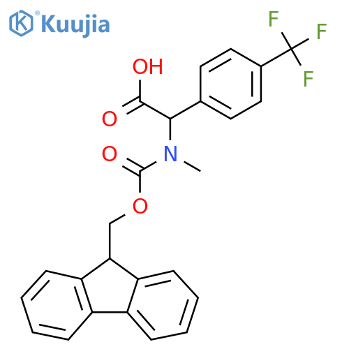 2-({[(9H-fluoren-9-yl)methoxy]carbonyl}(methyl)amino)-2-[4-(trifluoromethyl)phenyl]acetic acid structure