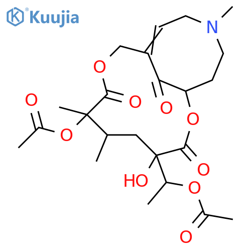 12,20-Diacetoxy-15,20-dihydro-15-hydroxy-4-methyl-4,8-secosenecionan-8,11,16-trione structure