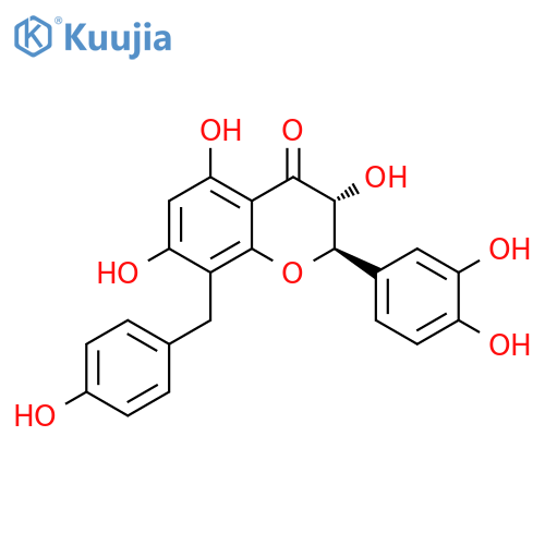 4H-1-Benzopyran-4-one,2-(3,4-dihydroxyphenyl)-2,3-dihydro-3,5,7-trihydroxy-8-[(4-hydroxyphenyl)methyl]-,(2R,3R)- structure