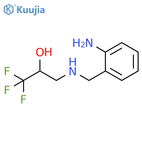 3-{[(2-aminophenyl)methyl]amino}-1,1,1-trifluoropropan-2-ol structure