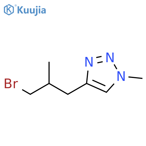 1H-1,2,3-Triazole, 4-(3-bromo-2-methylpropyl)-1-methyl- structure