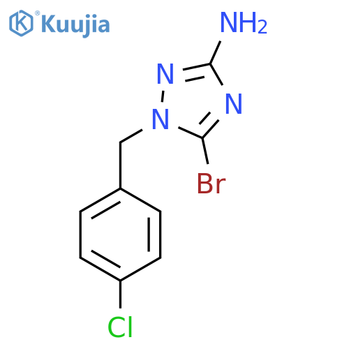 5-bromo-1-[(4-chlorophenyl)methyl]-1H-1,2,4-triazol-3-amine structure