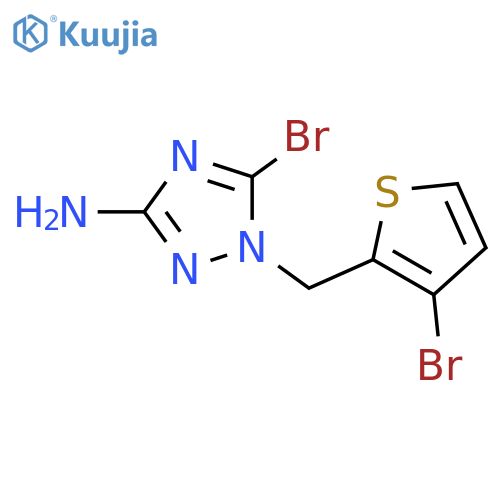 5-bromo-1-(3-bromothiophen-2-yl)methyl-1H-1,2,4-triazol-3-amine structure