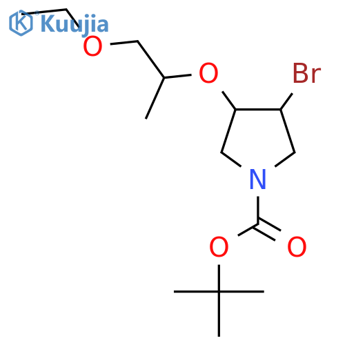 tert-butyl 3-bromo-4-(1-ethoxypropan-2-yl)oxypyrrolidine-1-carboxylate structure