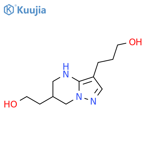 3-6-(2-hydroxyethyl)-4H,5H,6H,7H-pyrazolo1,5-apyrimidin-3-ylpropan-1-ol structure