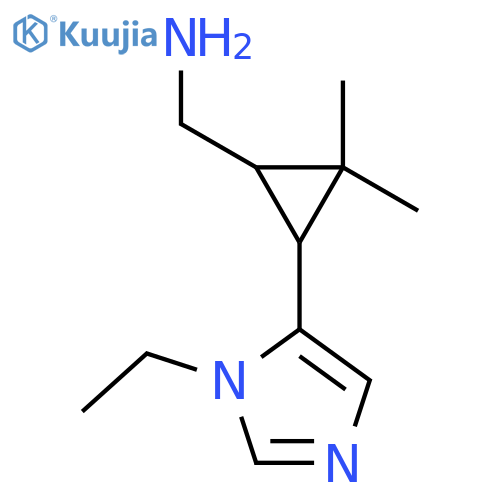 3-(1-ethyl-1H-imidazol-5-yl)-2,2-dimethylcyclopropylmethanamine structure