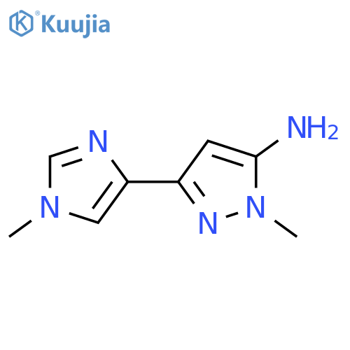 1-methyl-3-(1-methyl-1H-imidazol-4-yl)-1H-pyrazol-5-amine structure
