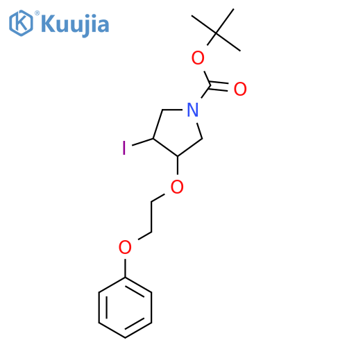 tert-butyl 3-iodo-4-(2-phenoxyethoxy)pyrrolidine-1-carboxylate structure