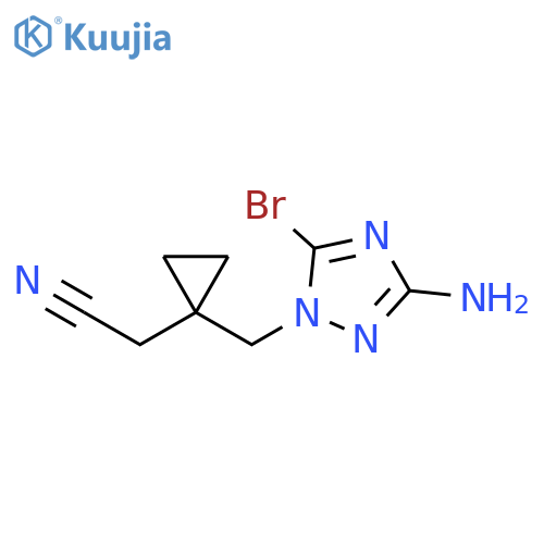 2-{1-(3-amino-5-bromo-1H-1,2,4-triazol-1-yl)methylcyclopropyl}acetonitrile structure