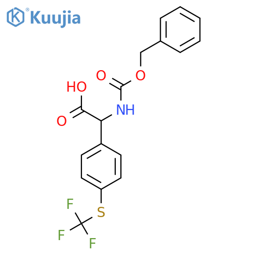 2-{(benzyloxy)carbonylamino}-2-{4-(trifluoromethyl)sulfanylphenyl}acetic acid structure