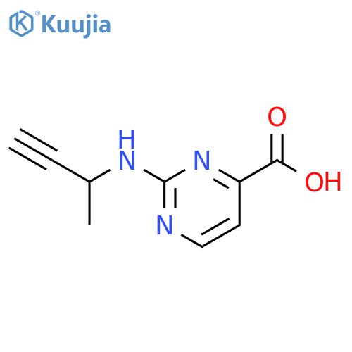 2-(but-3-yn-2-yl)aminopyrimidine-4-carboxylic acid structure