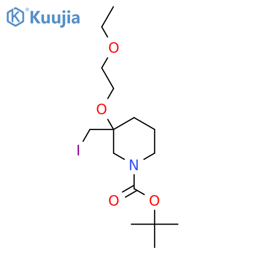 tert-butyl 3-(2-ethoxyethoxy)-3-(iodomethyl)piperidine-1-carboxylate structure