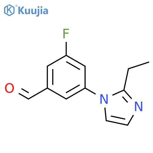 3-(2-ethyl-1H-imidazol-1-yl)-5-fluorobenzaldehyde structure