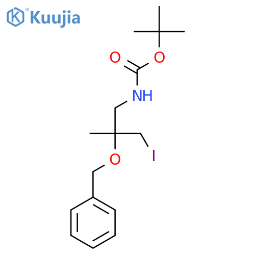 tert-butyl N-2-(benzyloxy)-3-iodo-2-methylpropylcarbamate structure