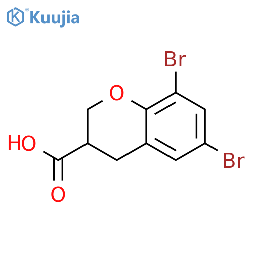 6,8-dibromo-3,4-dihydro-2H-1-benzopyran-3-carboxylic acid structure