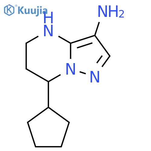 7-cyclopentyl-4H,5H,6H,7H-pyrazolo1,5-apyrimidin-3-amine structure