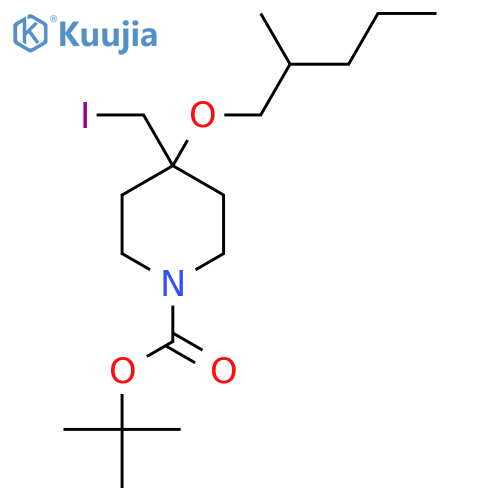 tert-butyl 4-(iodomethyl)-4-(2-methylpentyl)oxypiperidine-1-carboxylate structure