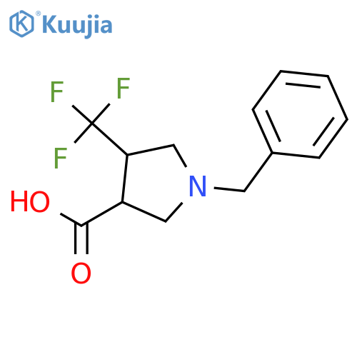 1-Benzyl-4-(trifluoromethyl)pyrrolidine-3-carboxylic acid structure