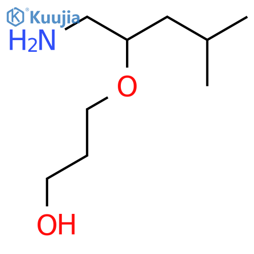 3-(1-amino-4-methylpentan-2-yl)oxypropan-1-ol structure