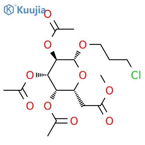 [(2R,3S,4S,5R,6R)-3,4,5-tris(acetyloxy)-6-(3-chloropropoxy)oxan-2-yl]methyl acetate structure