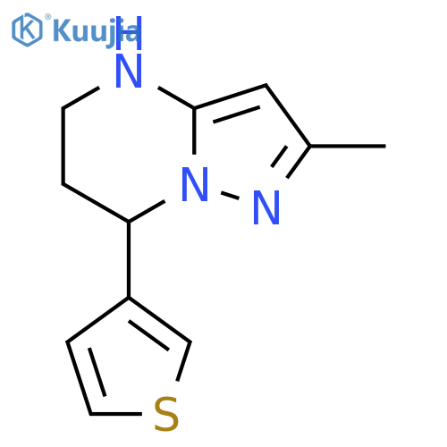 2-methyl-7-(thiophen-3-yl)-4H,5H,6H,7H-pyrazolo1,5-apyrimidine structure