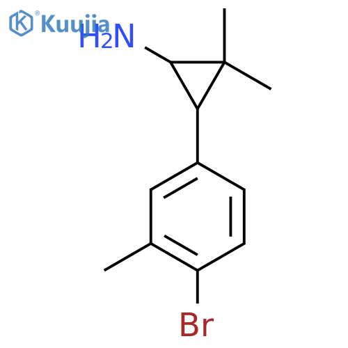 3-(4-bromo-3-methylphenyl)-2,2-dimethylcyclopropan-1-amine structure