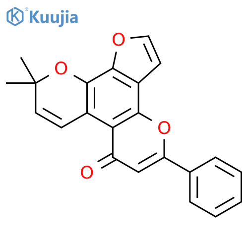 Furo[3,2-h]pyrano[3,2-f][1]benzopyran-7(10H)-one,10,10-dimethyl-5-phenyl- structure