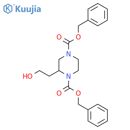 Dibenzyl 2-(2-hydroxyethyl)piperazine-1,4-dicarboxylate structure