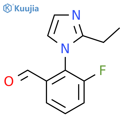 2-(2-ethyl-1H-imidazol-1-yl)-3-fluorobenzaldehyde structure