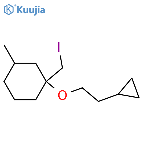 1-(2-cyclopropylethoxy)-1-(iodomethyl)-3-methylcyclohexane structure