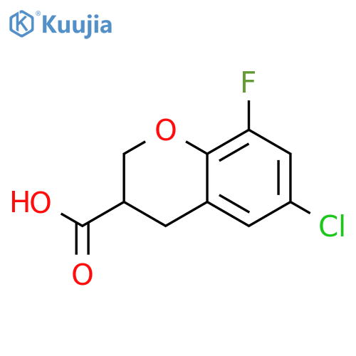6-chloro-8-fluoro-3,4-dihydro-2H-1-benzopyran-3-carboxylic acid structure