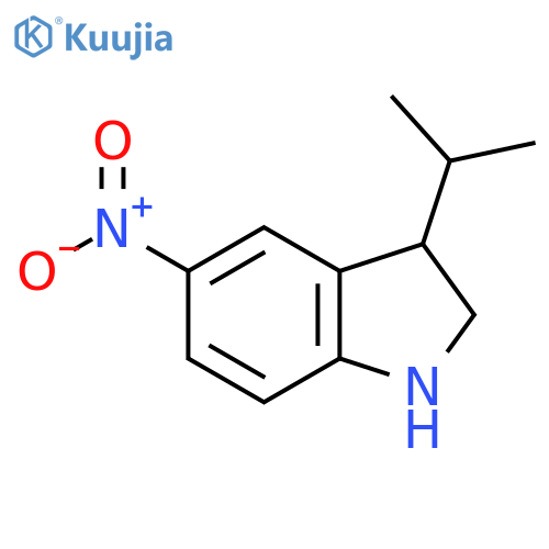 5-nitro-3-(propan-2-yl)-2,3-dihydro-1H-indole structure