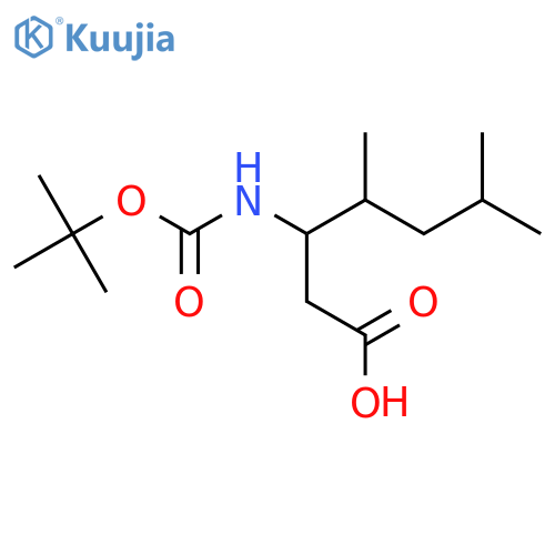 3-{(tert-butoxy)carbonylamino}-4,6-dimethylheptanoic acid structure