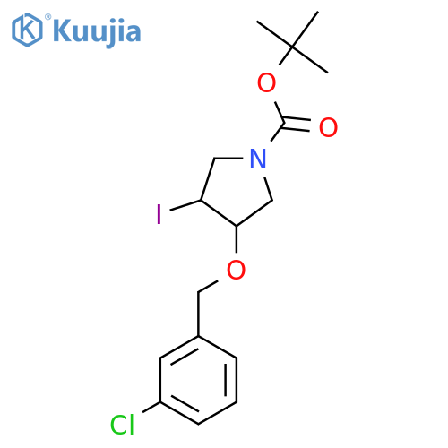 tert-butyl 3-(3-chlorophenyl)methoxy-4-iodopyrrolidine-1-carboxylate structure