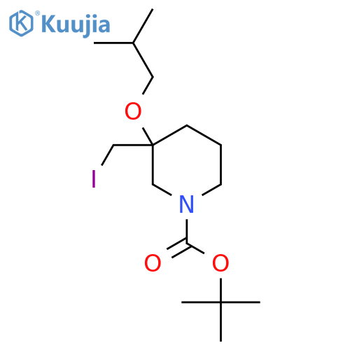tert-butyl 3-(iodomethyl)-3-(2-methylpropoxy)piperidine-1-carboxylate structure