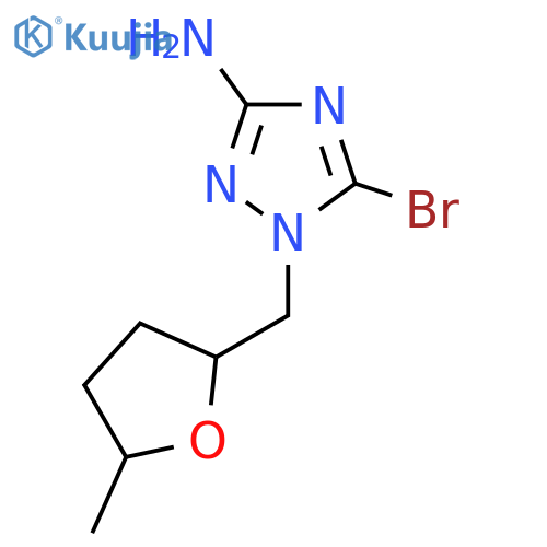 5-bromo-1-(5-methyloxolan-2-yl)methyl-1H-1,2,4-triazol-3-amine structure
