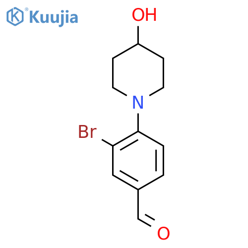 3-Bromo-4-(4-hydroxypiperidin-1-yl)benzaldehyde structure