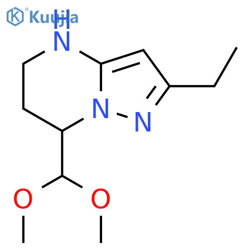 7-(dimethoxymethyl)-2-ethyl-4H,5H,6H,7H-pyrazolo1,5-apyrimidine structure