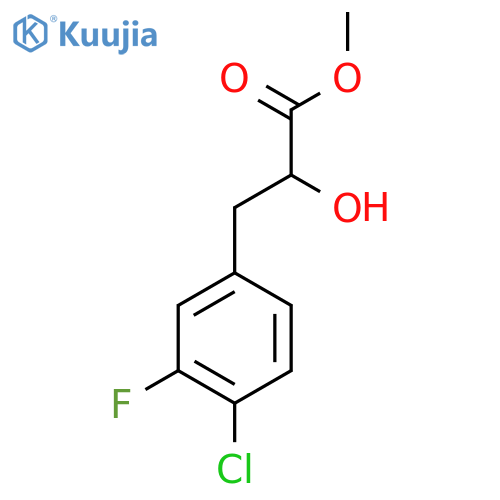 methyl 3-(4-chloro-3-fluorophenyl)-2-hydroxypropanoate structure