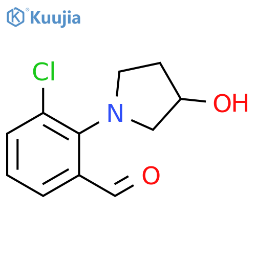 Benzaldehyde, 3-chloro-2-(3-hydroxy-1-pyrrolidinyl)- structure